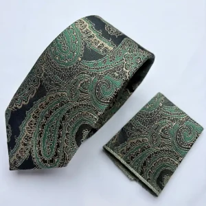 کراوات ایتالیایی طرحدار سبز