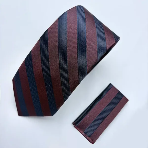 کراوات طرحدار زرشکی سرمه ای