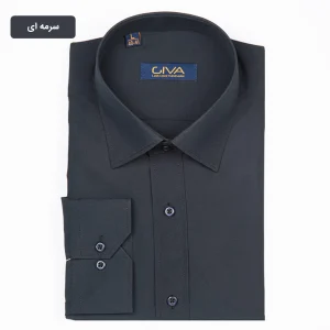 پیراهن دوشین ساده یقه کراواتی سرمه ای