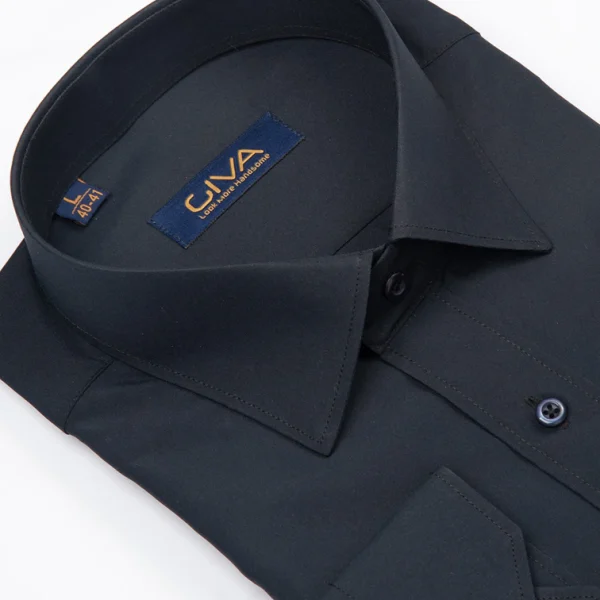 پیراهن دوشین ساده یقه کراواتی سرمه ای