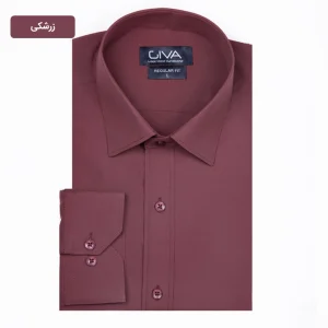 پیراهن دوشین ساده یقه کراواتی زرشکی