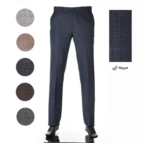 شلوار پارچه ای اسلپ راسته مردانه سرمه ای