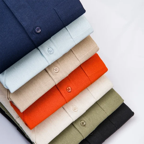 پیراهن آستین کوتاه لینن 3404 - Image 16