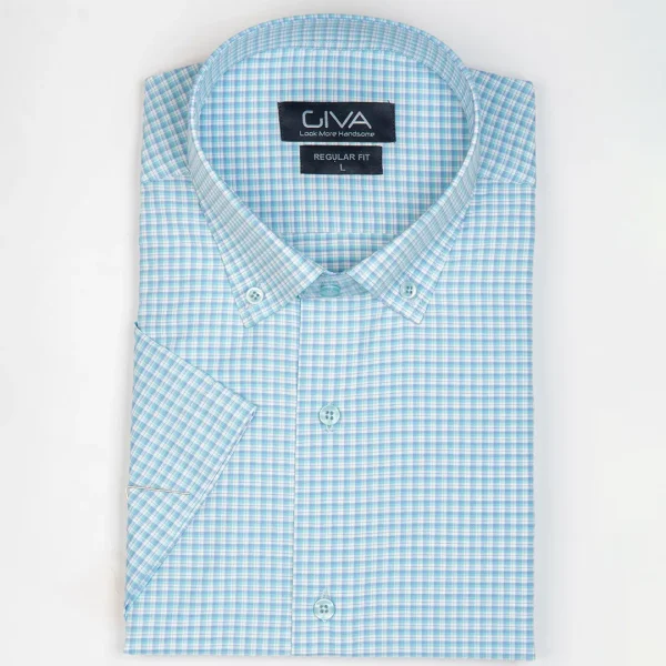 پیراهن آستین کوتاه چهارخانه4383 - Image 4