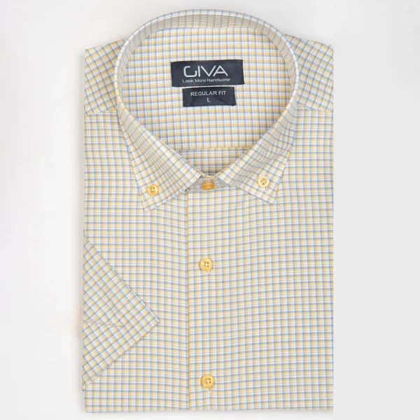 پیراهن آستین کوتاه چهارخانه4383 - Image 5