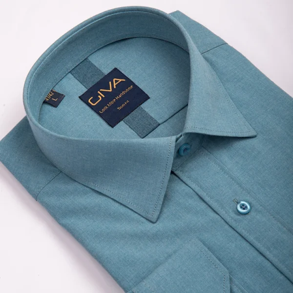 پیراهن دونخ ملانژ ساده آبی فیروزه ای