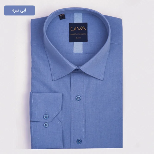 پیراهن دونخ ملانژ ساده آبی تیره