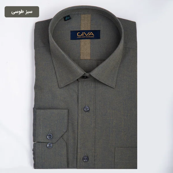 پیراهن دونخ ملانژ ساده سبز طوسی