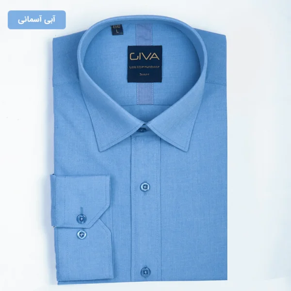 پیراهن دونخ ملانژ ساده آبی آسمانی