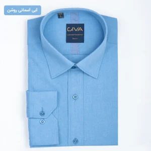 پیراهن دونخ ملانژ ساده آبی آسمانی روشن