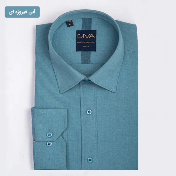 پیراهن دونخ ملانژ ساده آبی فیروزه ای