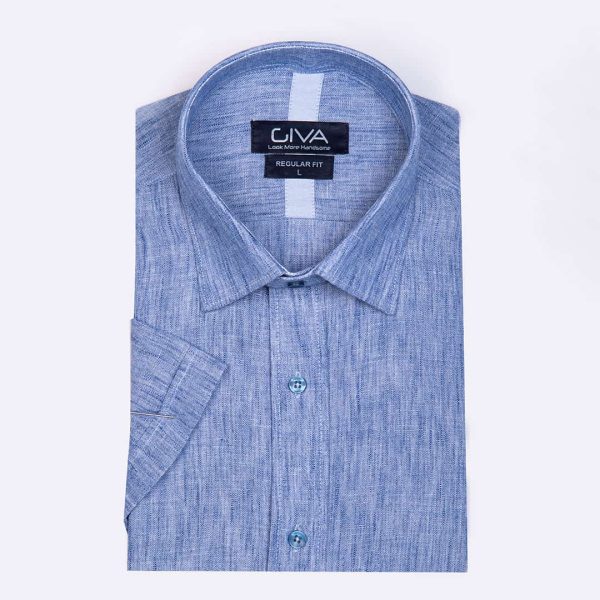 پیراهن آستین کوتاه لینن رامی - Image 3