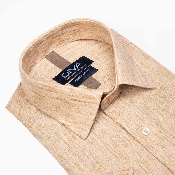 پیراهن آستین کوتاه لینن رامی - Image 6