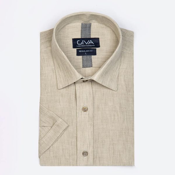 پیراهن آستین کوتاه لینن رامی - Image 5