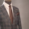 کت تک چهارخانه یقه انگلیسی - Image 3