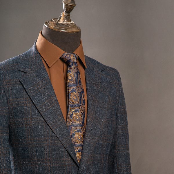 کت تک چهارخانه یقه انگلیسی - Image 5