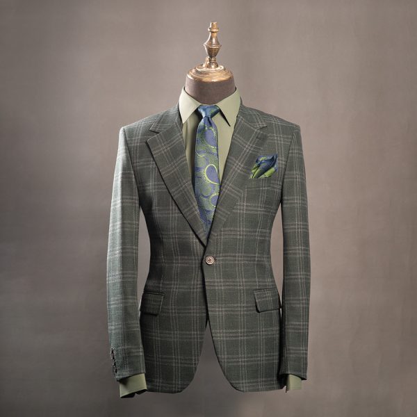 کت تک چهارخانه یقه انگلیسی - Image 6