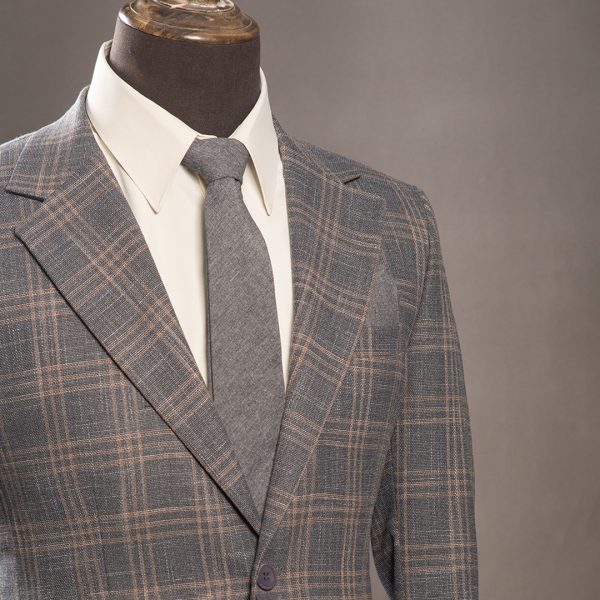 کت تک چهارخانه یقه انگلیسی - Image 9