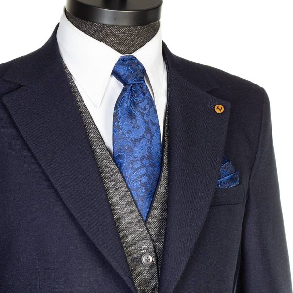 کروات آبی لاجوردی طرح بته‌جقه - Image 1