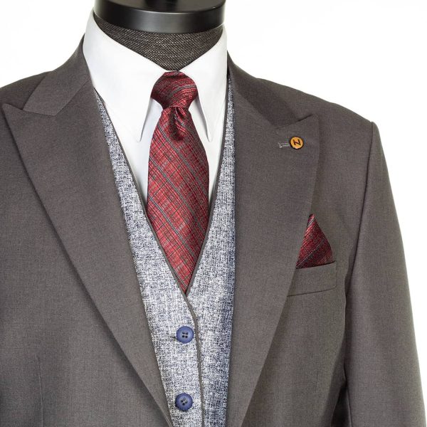 کروات قرمز چهارخانه - Image 1